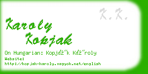 karoly kopjak business card